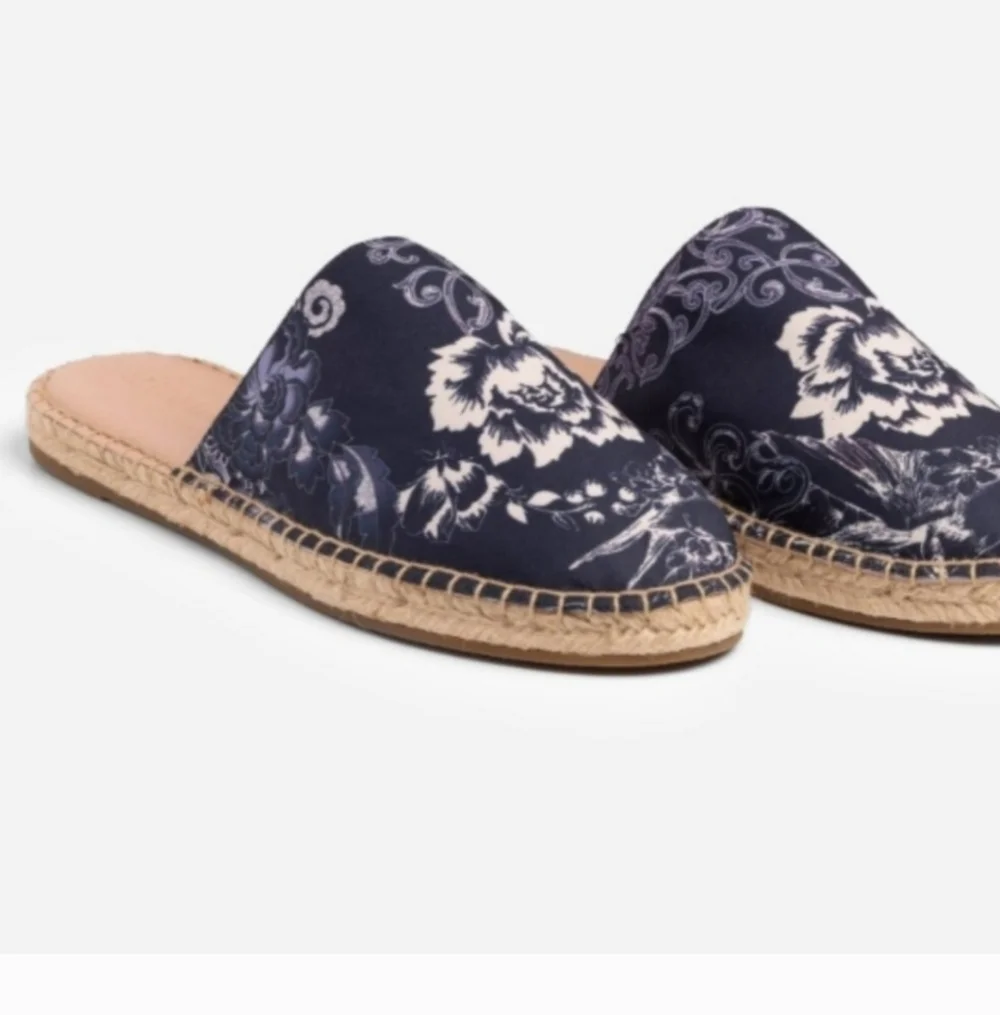 New JOHNNY WAS Olivia Mule Espadrille Flats NWOT Size 8.5